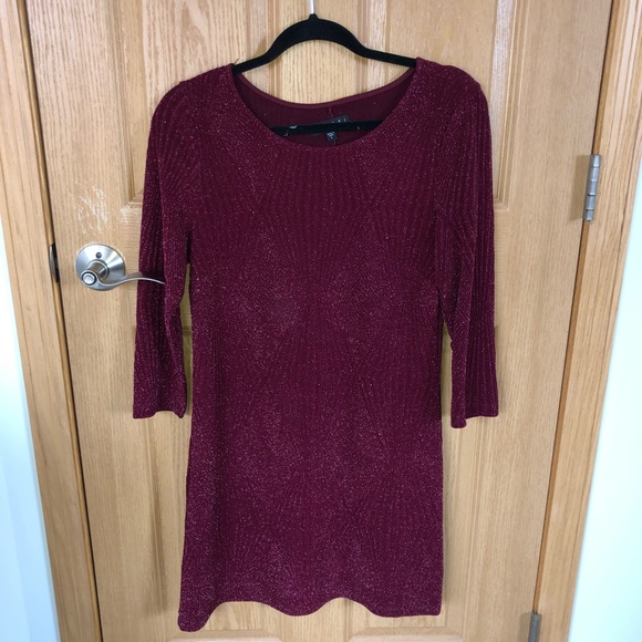 Trixxi Dresses & Skirts - Maroon Dress with Silver Sparkle